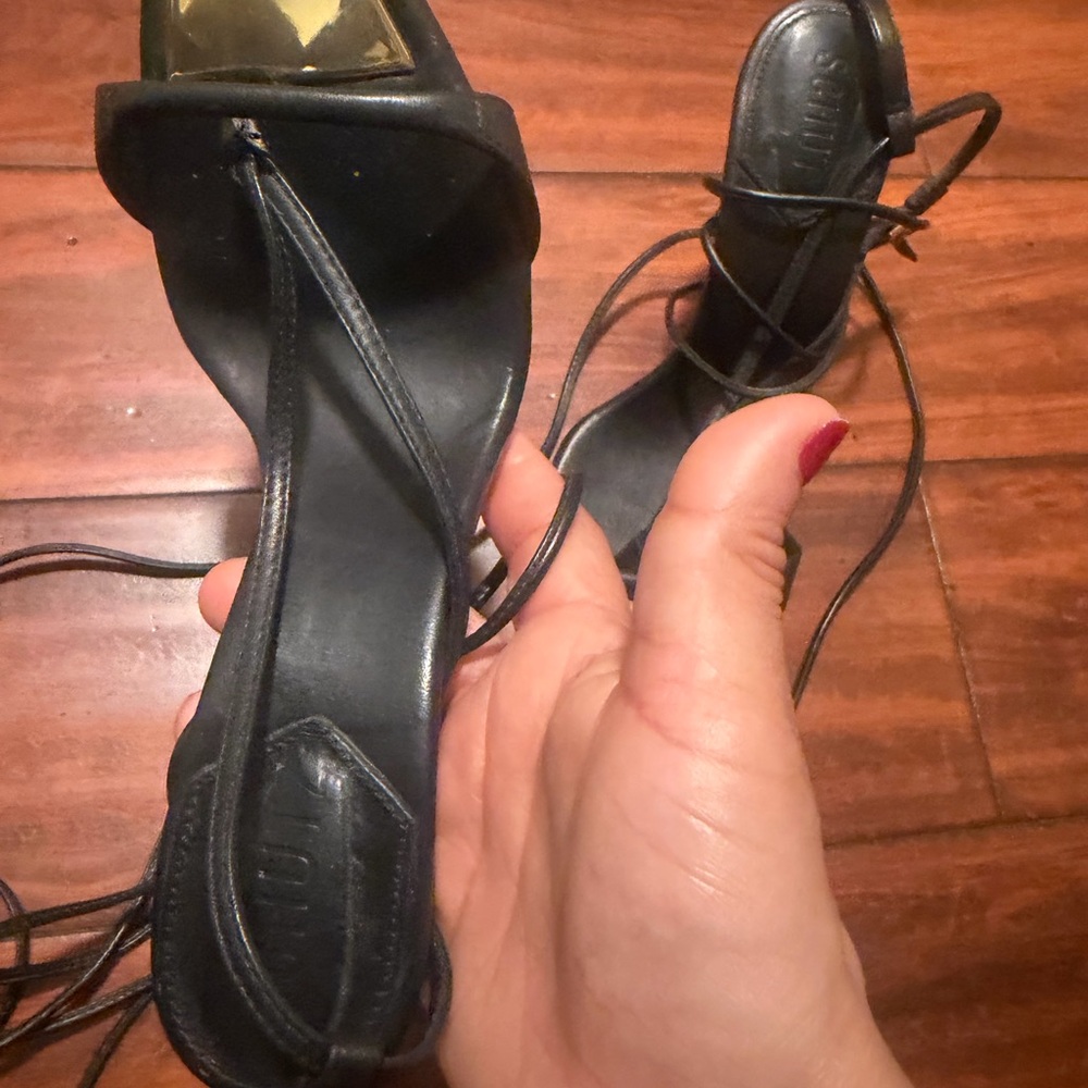 SCHUTZ Black Wrap-Around Stiletto Sandal - Picture 6 of 10